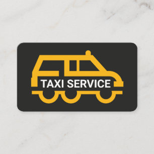 Eenvoudige Gele Taxi Vrachtwagen Auto Visitekaartje
