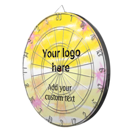 Eenvoudige gele waterverf voegt uw aangepaste logo dartbord (Voorkant Rechts)