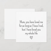 Eenvoudige gelukkige Moederdag kaart (Voorkant / Achterkant)