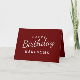Eenvoudige gelukkige verjaardag Handsome Maroon Bi Kaart