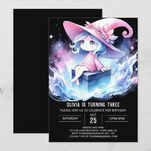 Eenvoudige gelukkige verjaardag van de tovenaar kaart (Voorkant / Achterkant)