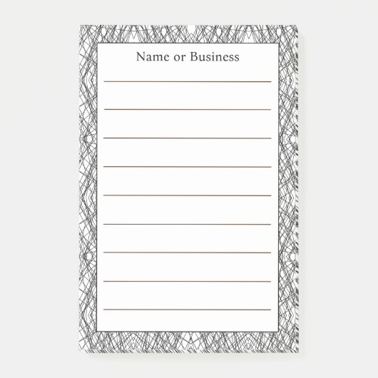 Eenvoudige Geometrische Abstracte Zwart & Wit Post-it® Notes (Voorkant)