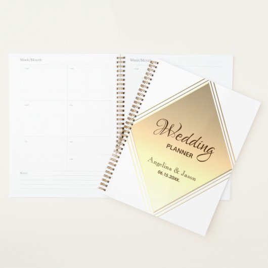 Eenvoudige Geometrische gouden bruiloft Planner (Display)