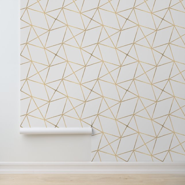 Eenvoudige geometrische moderne classy deco wit en behang (Applicatie)