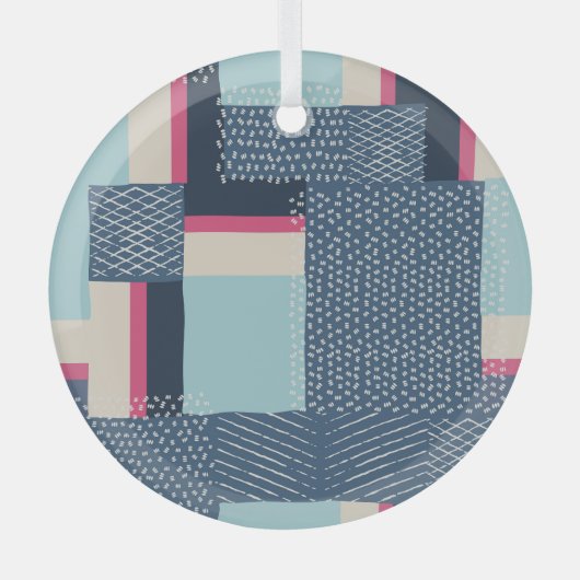 Eenvoudige geometrische penseelstreken: kleurenblo glas ornament (Voorkant)