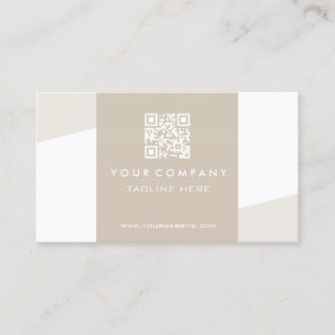 Eenvoudige Geometrische QR Code Cappuccino Visitekaartje