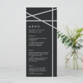 Eenvoudige geometrische stijl bruiloft menu (Staand voorkant)
