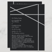 Eenvoudige geometrische stijl bruiloft programma (Voorkant / Achterkant)