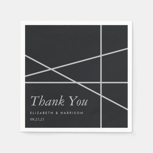 Eenvoudige geometrische stijl bruiloft servet (Voorkant)