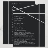 Eenvoudige Geometrische Stijl Trouwfeest Programma (Voorkant / Achterkant)