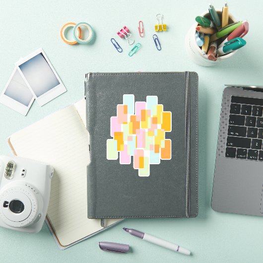 Eenvoudige geometrische vormen in pastels geel Sin Sticker (iPad Cover)