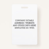 Eenvoudige Gepersonaliseerd verpleging Badge (Achterkant)