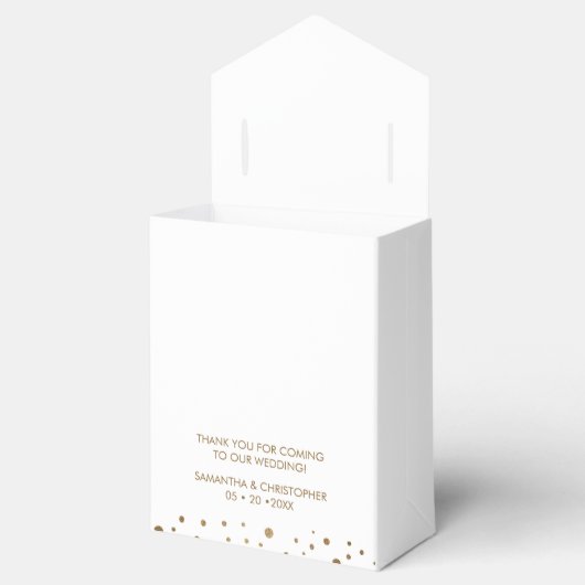 Eenvoudige gepersonaliseerde gouden liefde script  bedankdoosjes (Geopend)