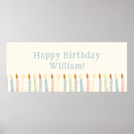 Eenvoudige gepersonaliseerde Happy Birthday Candle Poster