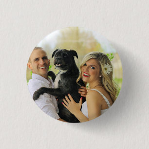 Eenvoudige Gepersonaliseerde Hond Pet Foto Keepsak Ronde Button 3,2 Cm