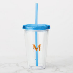 Eenvoudige gepersonaliseerde Initialen en naam Mon Acryl Drinkbeker