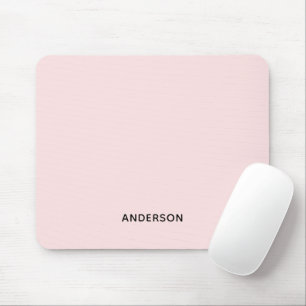 Eenvoudige gepersonaliseerde roze & naammonogram muismat