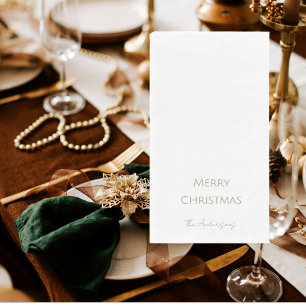 Eenvoudige gepersonaliseerde vrolijk kerstfeest go servet