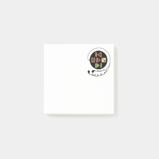 Eenvoudige gestileerde muziekspeler met voedselico post-it® notes