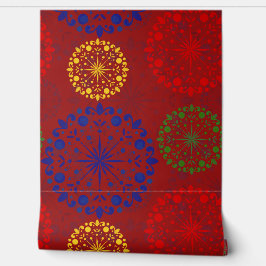 Eenvoudige getextureerde besneeuwde mandala behang