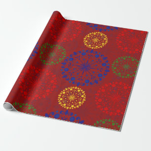 Eenvoudige getextureerde besneeuwde mandala cadeaupapier