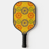 Eenvoudige getextureerde besneeuwde mandala pickleball paddle (Achterkant)
