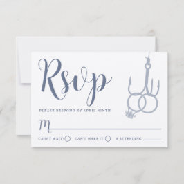 Eenvoudige Gevist Haak Trouwringen RSVP Card Kraft