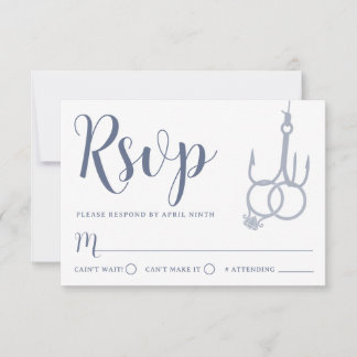 Eenvoudige Gevist Haak Trouwringen RSVP Card Steel Kaartje