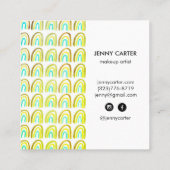 Eenvoudige, gevlekte Waterverf Rainbows Patroonkoe Vierkante Visitekaartje (Achterkant)