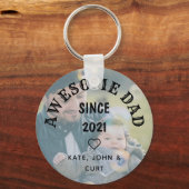 Eenvoudige Geweldige vader sinds jaar Foto vaderda Sleutelhanger (Voorkant)