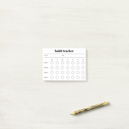 Eenvoudige gewoontetracker Post-IT notities Post-it® Notes (Op bureau)