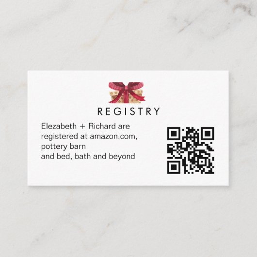 Eenvoudige Gift Registry voor Baby QR Code Kaart I (Voorkant)