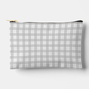 Eenvoudige Gingham Stijl Lichtgrijze Schotse Ruit Etui