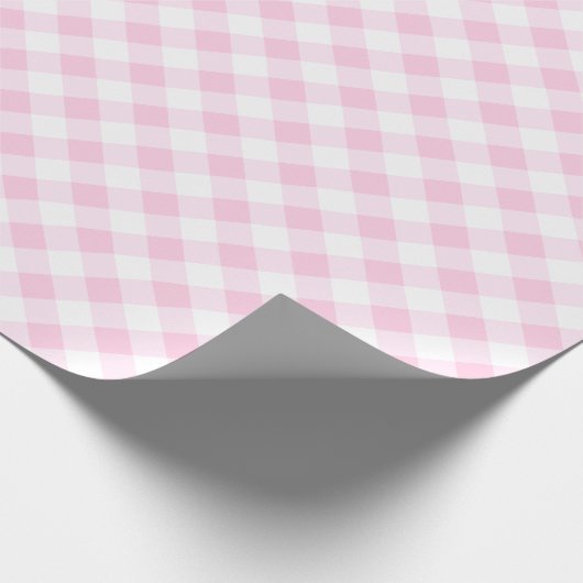 Eenvoudige Gingham Wrapping papier pastel roze (Hoek)
