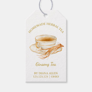 Eenvoudige Ginseng Tea Hang Label l Wit Cadeaulabel