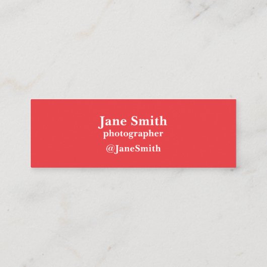 Eenvoudige Girly Minimal met Initialen | Roze en r Mini Visitekaartje (Achterkant)