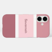 Eenvoudige Girly roze en witte strepen gepersonali Case-Mate iPhone Case (Achterkant (horizontaal))