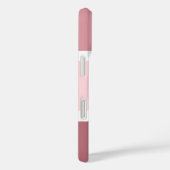 Eenvoudige Girly roze en witte strepen gepersonali Case-Mate iPhone Case (Achterkant / Rechts)