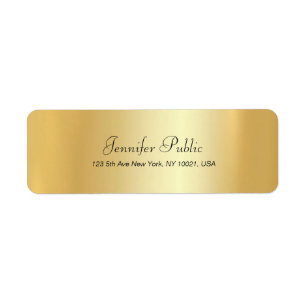 Eenvoudige Glamour Gold-Sjabloon met modern handsc Etiket