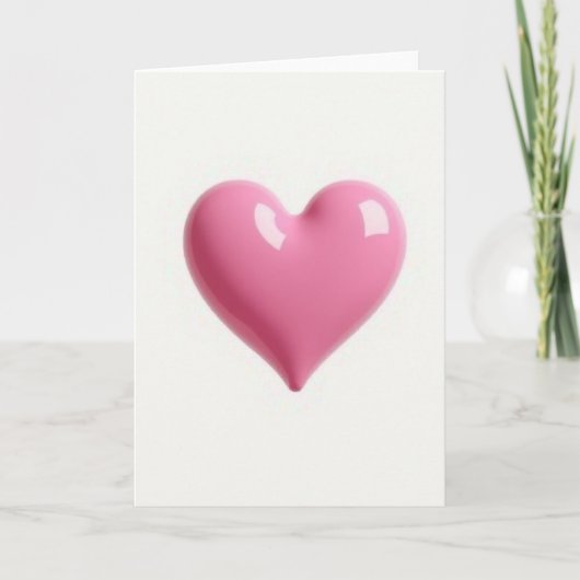 Eenvoudige Glanzende Roze Hartkaart Kaart (Voorkant)