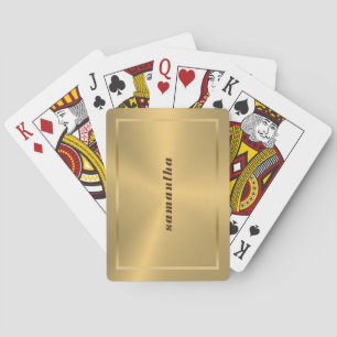 Eenvoudige goede textuur met gouden randmonogram pokerkaarten