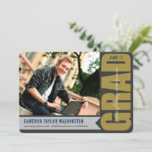 Eenvoudige Gold AFSTUDEERDER Overlay Modern Gradua Kaart (Staand voorkant)