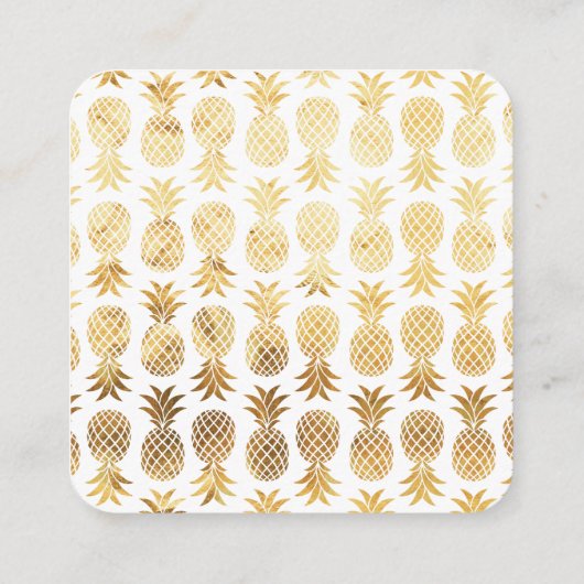 Eenvoudige Gold-ananas Sla de datumkaarten op Informatiekaartje (Achterkant)