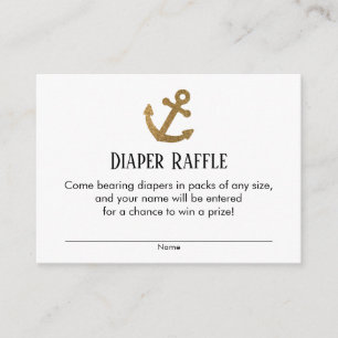 Eenvoudige Gold Anchor Luier Raffle Ticket Kaarten