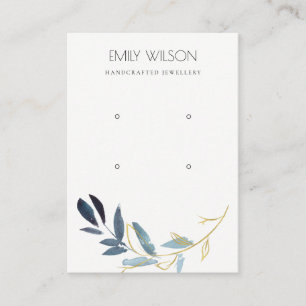 EENVOUDIGE GOLD BLUE FOLIAGE TWEE LOGO VOOR HET OP VISITEKAARTJE