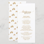 Eenvoudige Gold Calligraphy-Kaart in het kerstmenu Menu (Voorkant / Achterkant)
