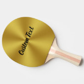 Eenvoudige Gold en Black Script Text Sjabloon Tafeltennisbatje (Zijkant)