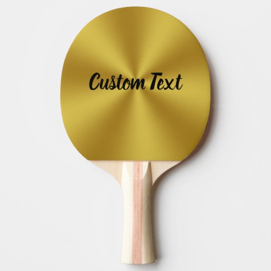 Eenvoudige Gold en Black Script Text Sjabloon Tafeltennisbatje (Voorkant)