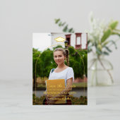 Eenvoudige Gold Foil Arch Afstuderen Save the Date Folie Uitnodiging Briefkaart (Staand Voorkant)