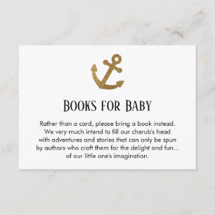 Eenvoudige Gold Glitter Anchor Book Request-kaarte Kaart